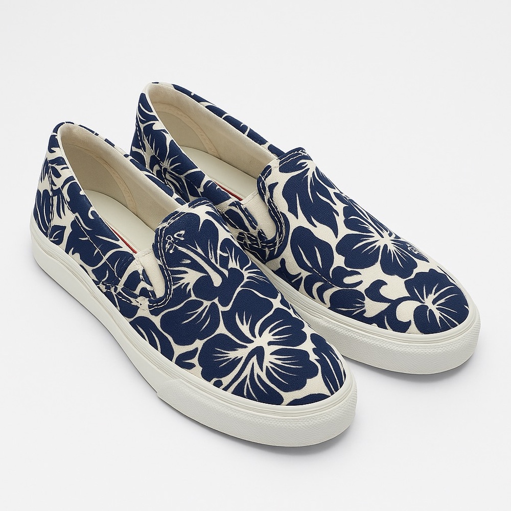 🌺 Prada Floral Slip-On Sneakers – Effortless Luxury Meets Island Chic! 🌺